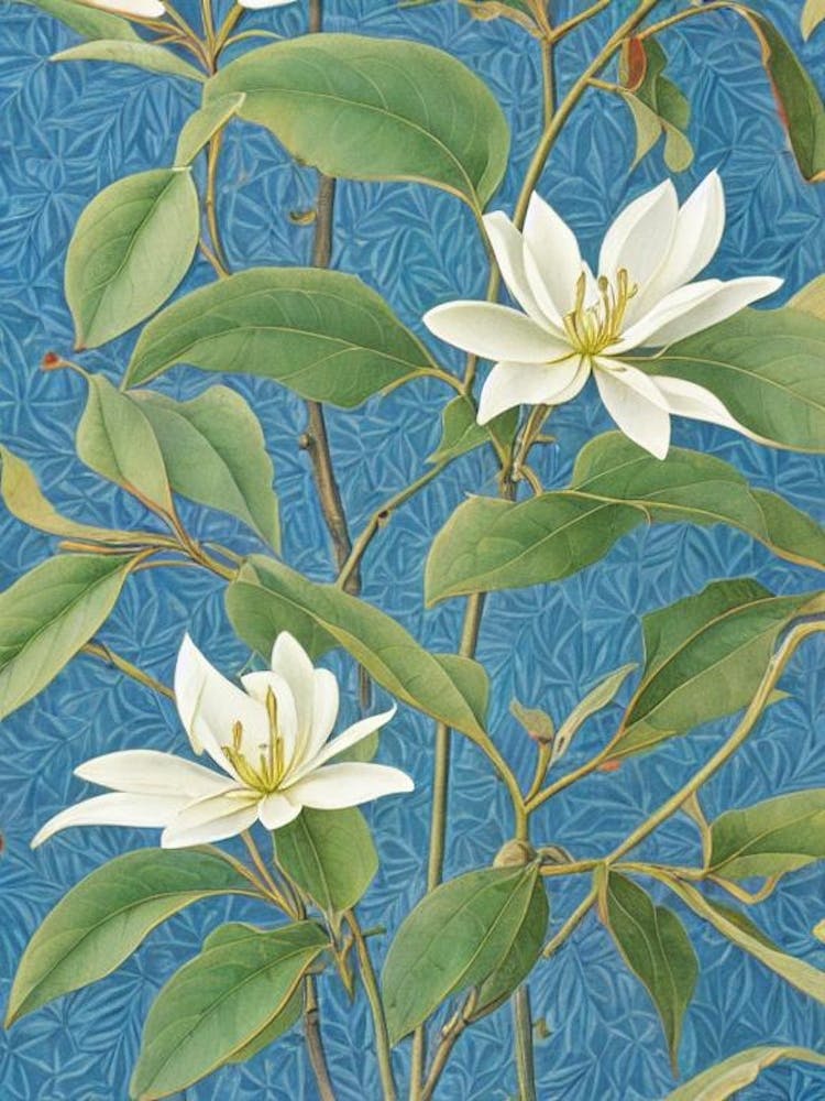 Southern Magnolia tree Vintage Botanical