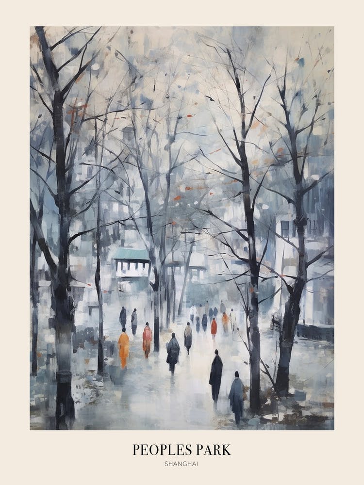 Winter City Park Poster Peoples Park Shanghai China 4