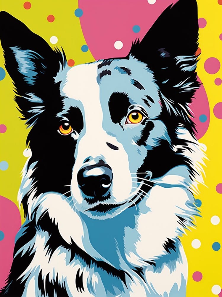 Pop Art Bright Border Collie 1