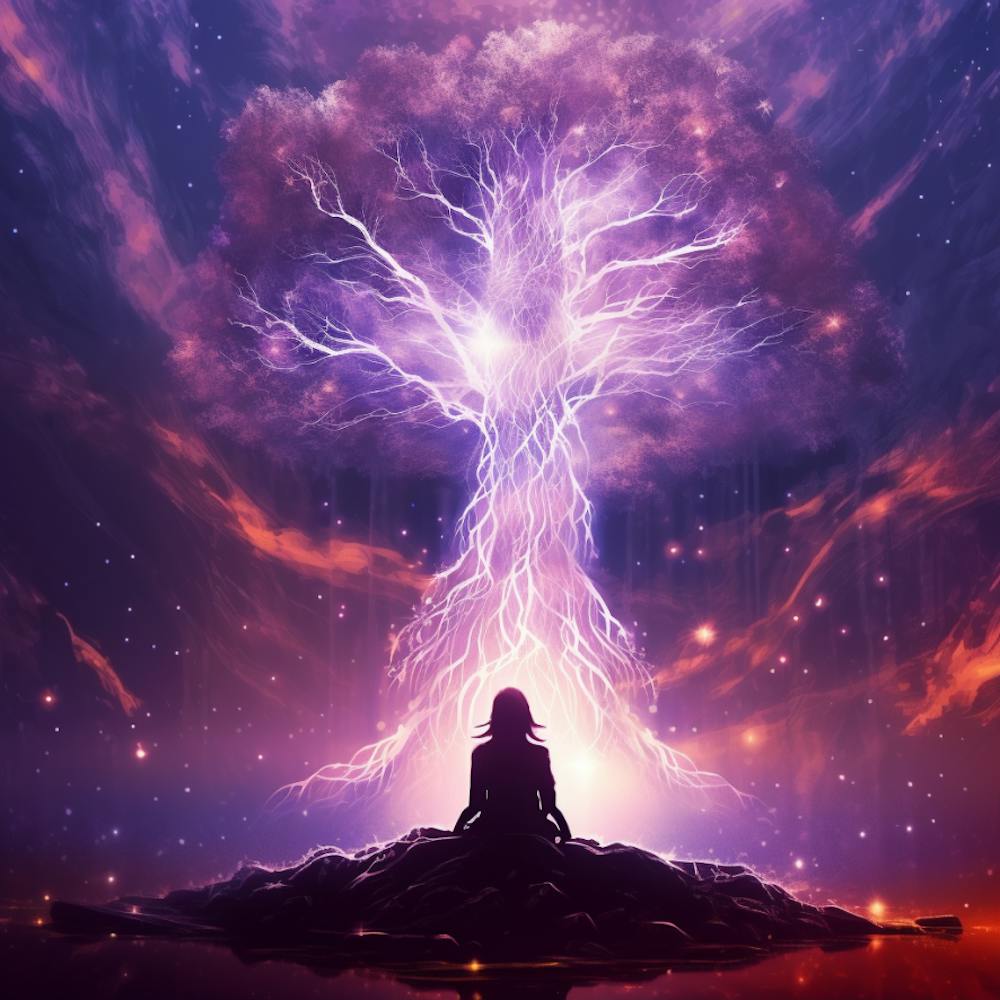 Meditating Woman With Lightning