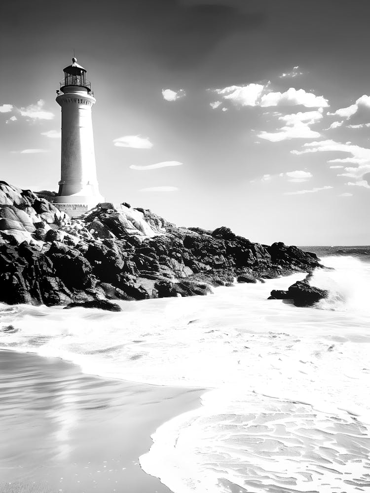 Black And White Lighthouse 1