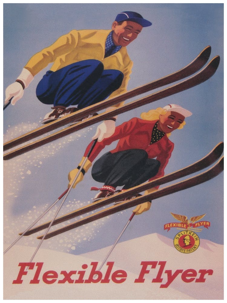 Skispringer, Vintage-Ski-Poster, Retro-Wanddekoration
