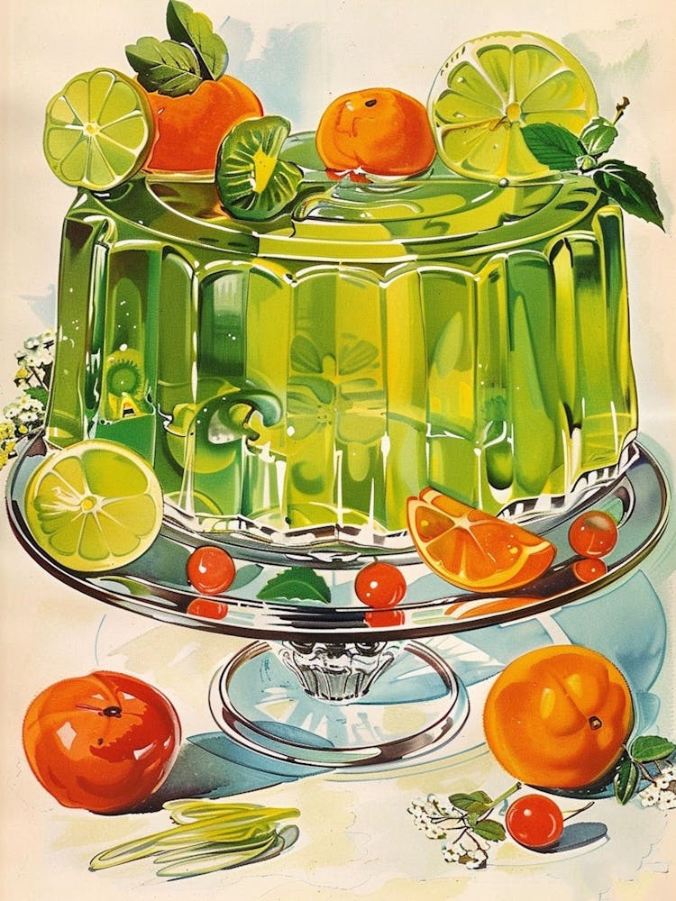 Lime Green Jelly Vintage Cookbook Inspired 1