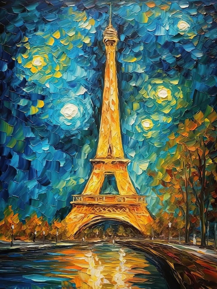 Eiffel Tower Paris Van Gogh Style 1