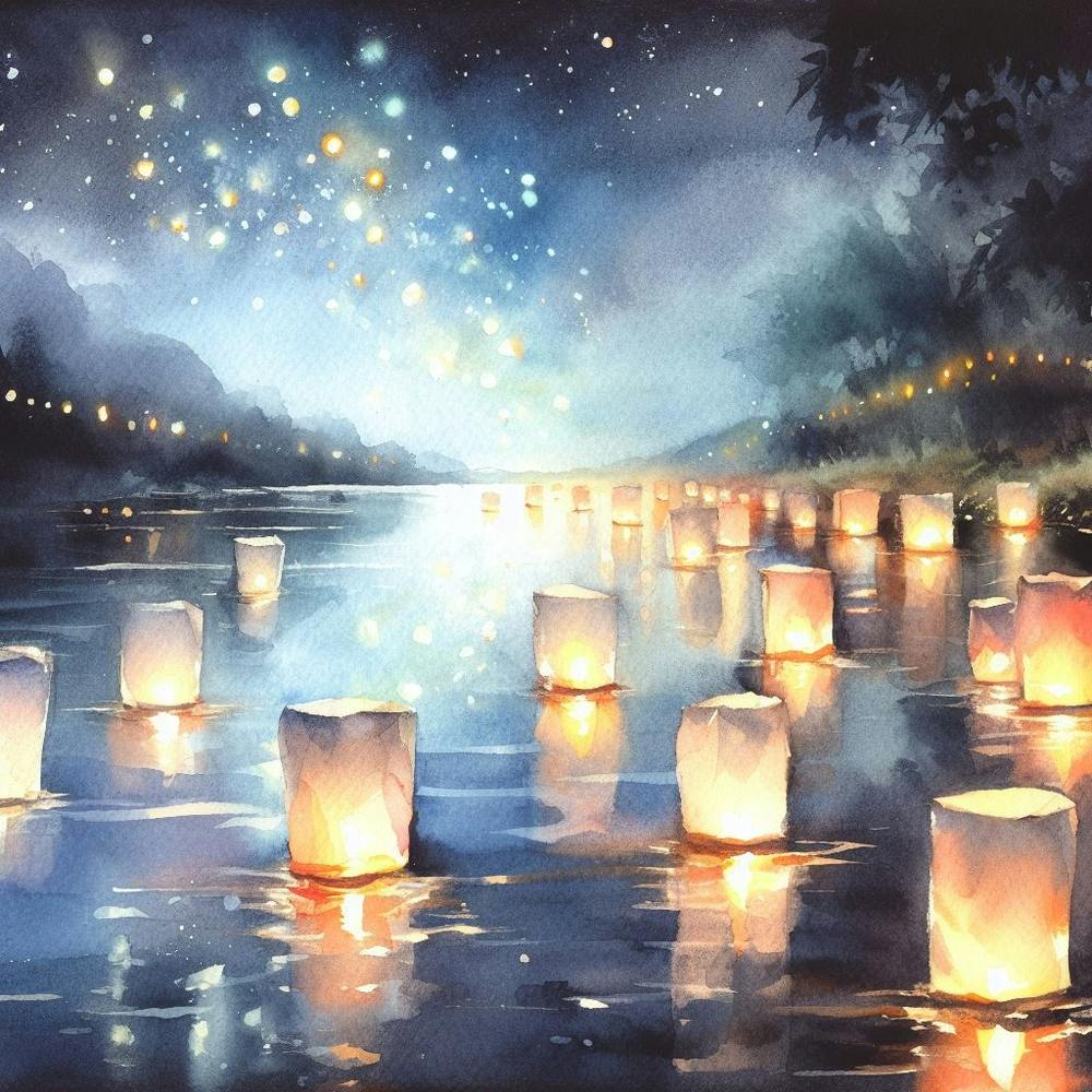 Paper Lanterns On The Water