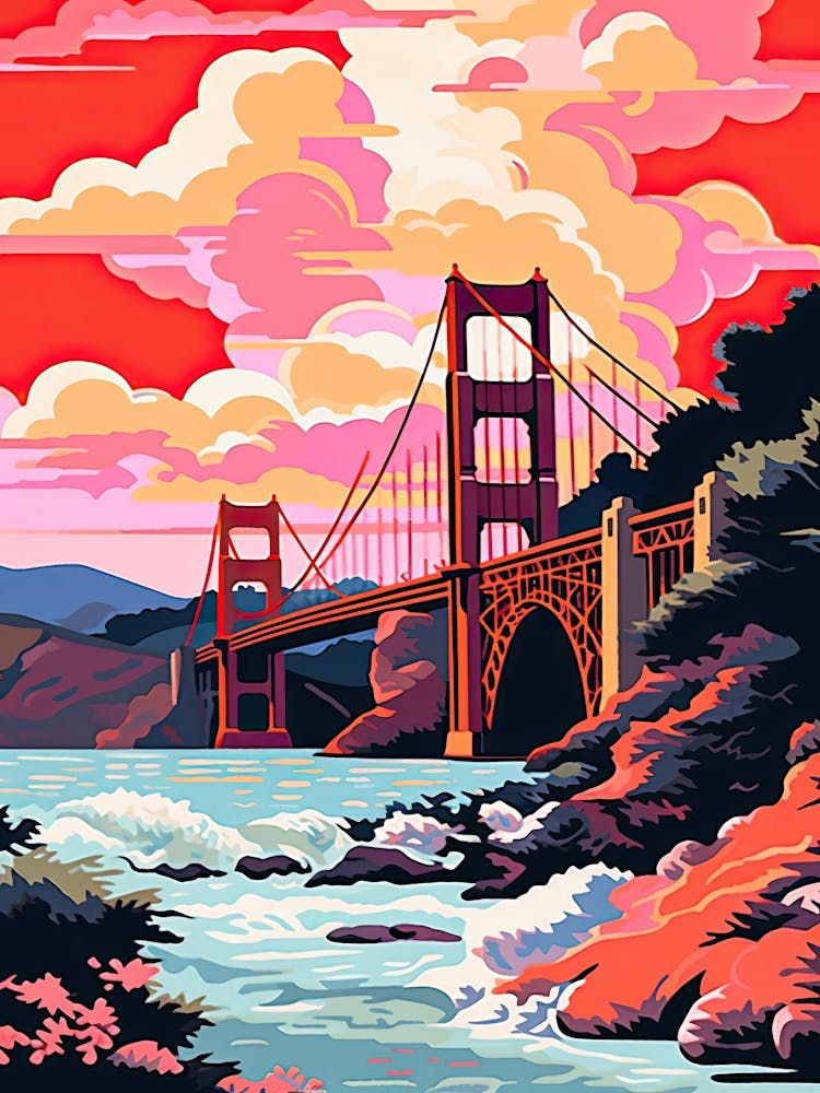 Golden Gate Bridge San Francisco Colourful 1
