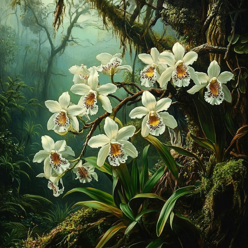 Orchideen im Regenwald Kunst