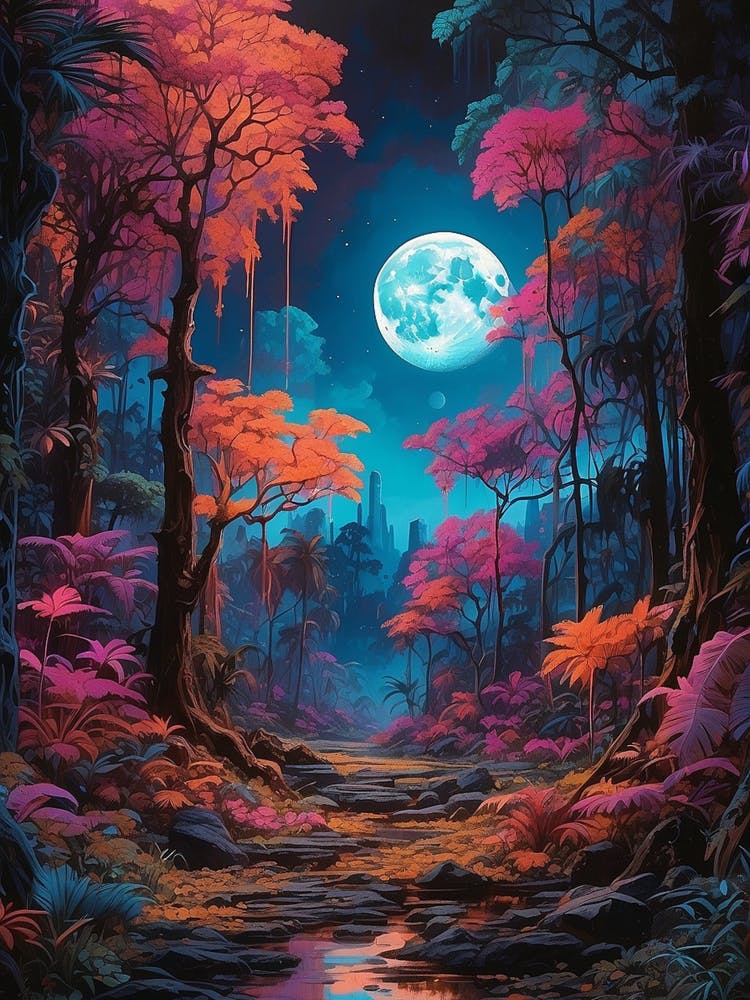 Full Moon In The Forest 1