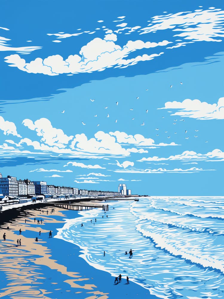 A Screen Print Of Brighton Beach East Sussex 2