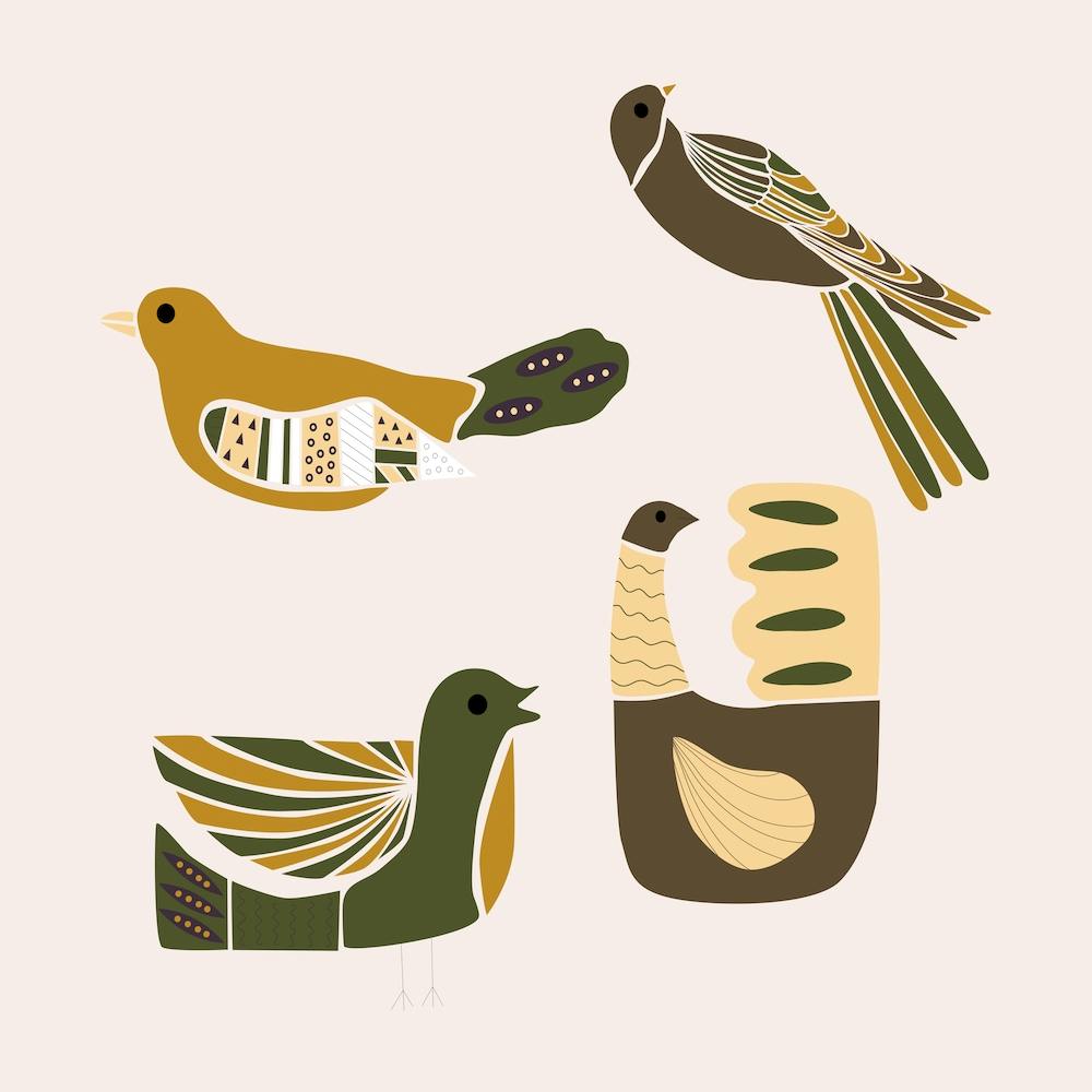 Folkie Elegant Birds 1