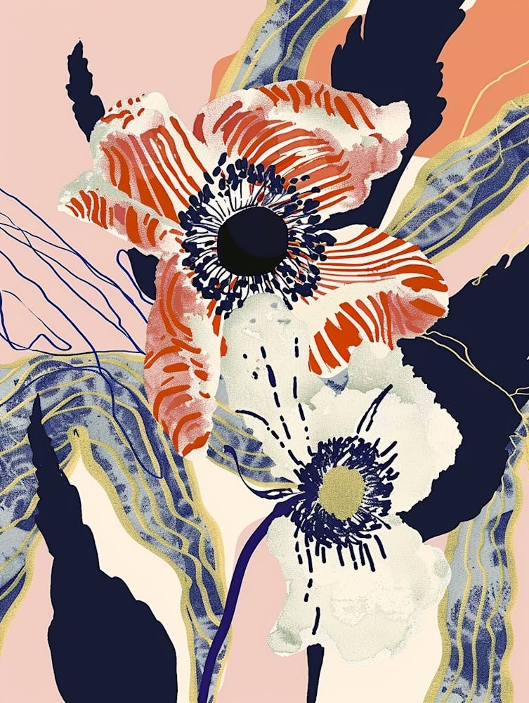 Colourful Flower Illustration Anemone 4