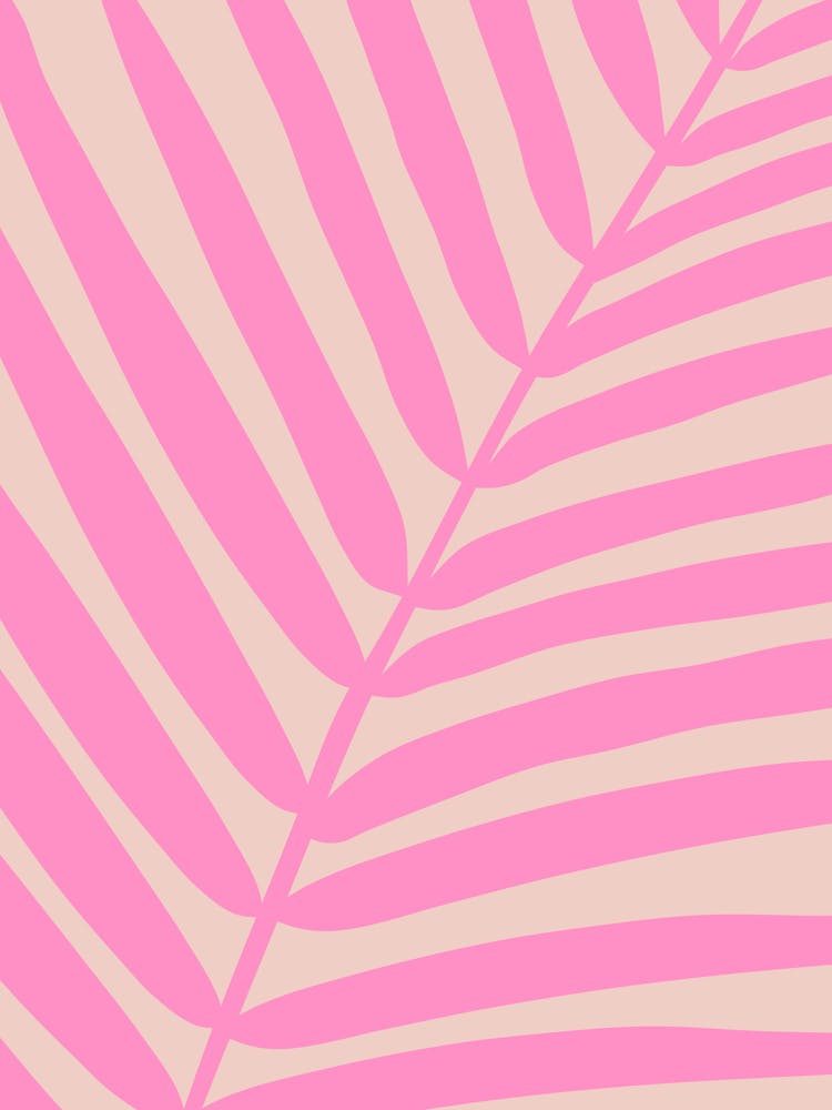 Peach And Pink Palm Leaf