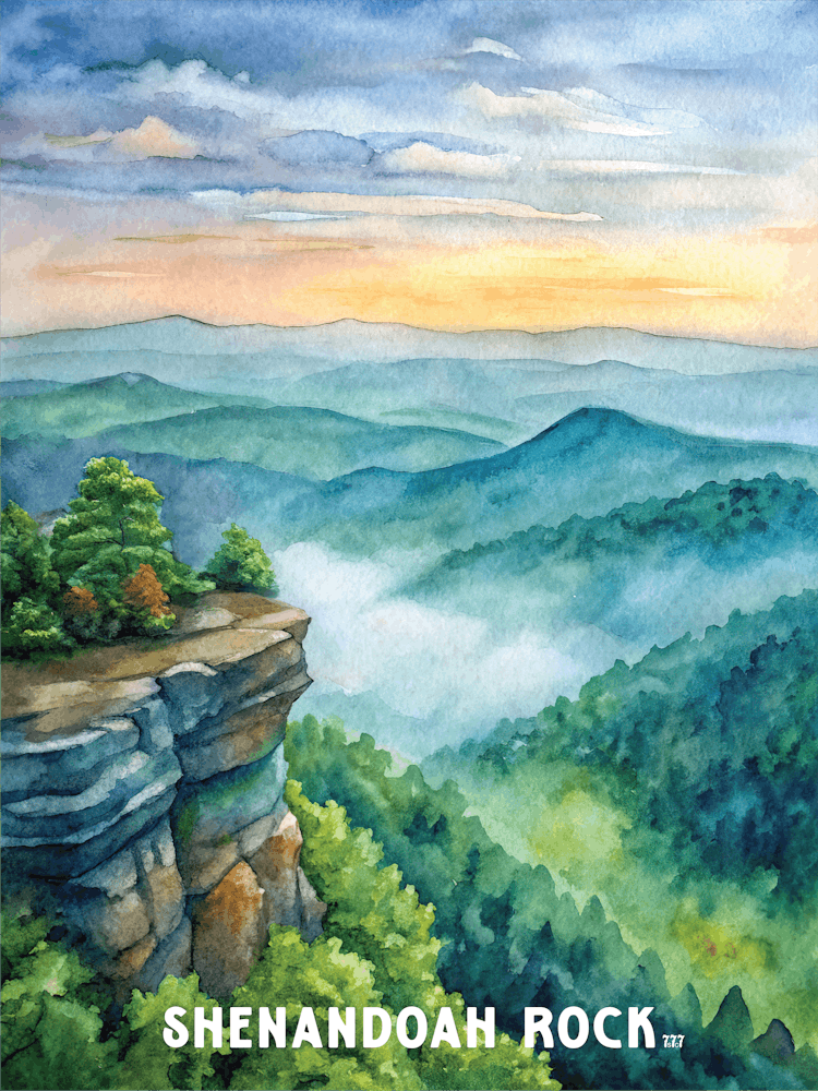 Shenandoah Rock Nationalpark Aquarellgemälde