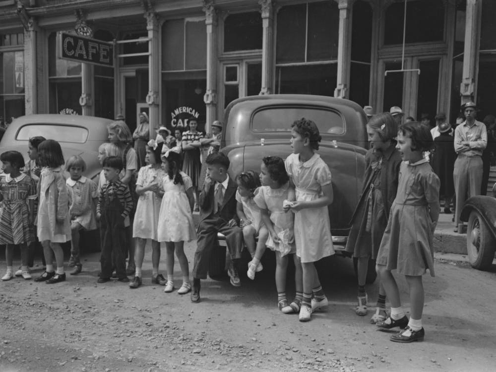 Untitled Photo, Possibly Related To Children Watching The Labor Day Parade, Silverton, Colorado By Russell