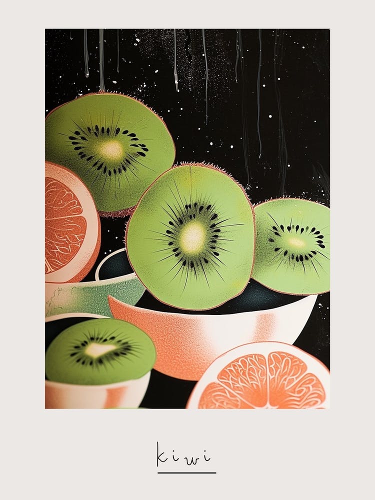 Art Deco Kiwi Poster