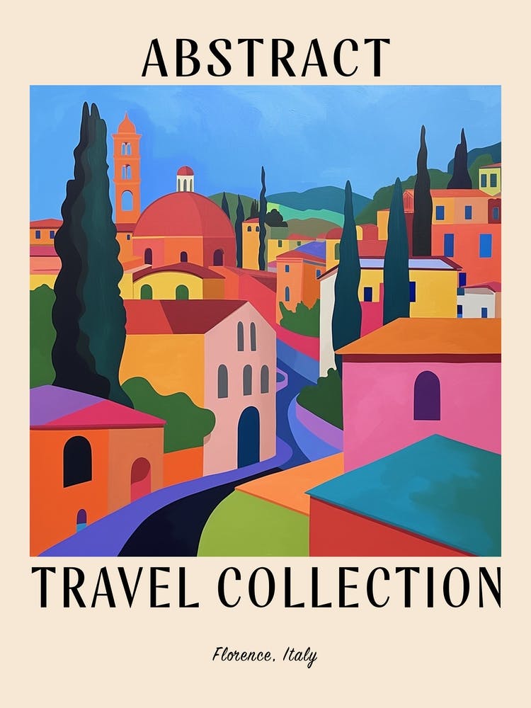 Abstract Travel Collection Poster Florence Italy 7