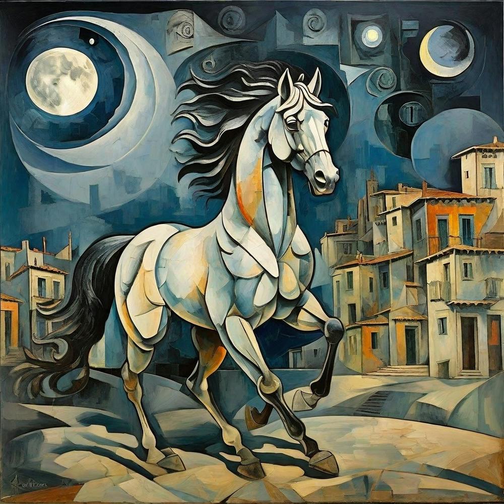 Horse In The Moonlight