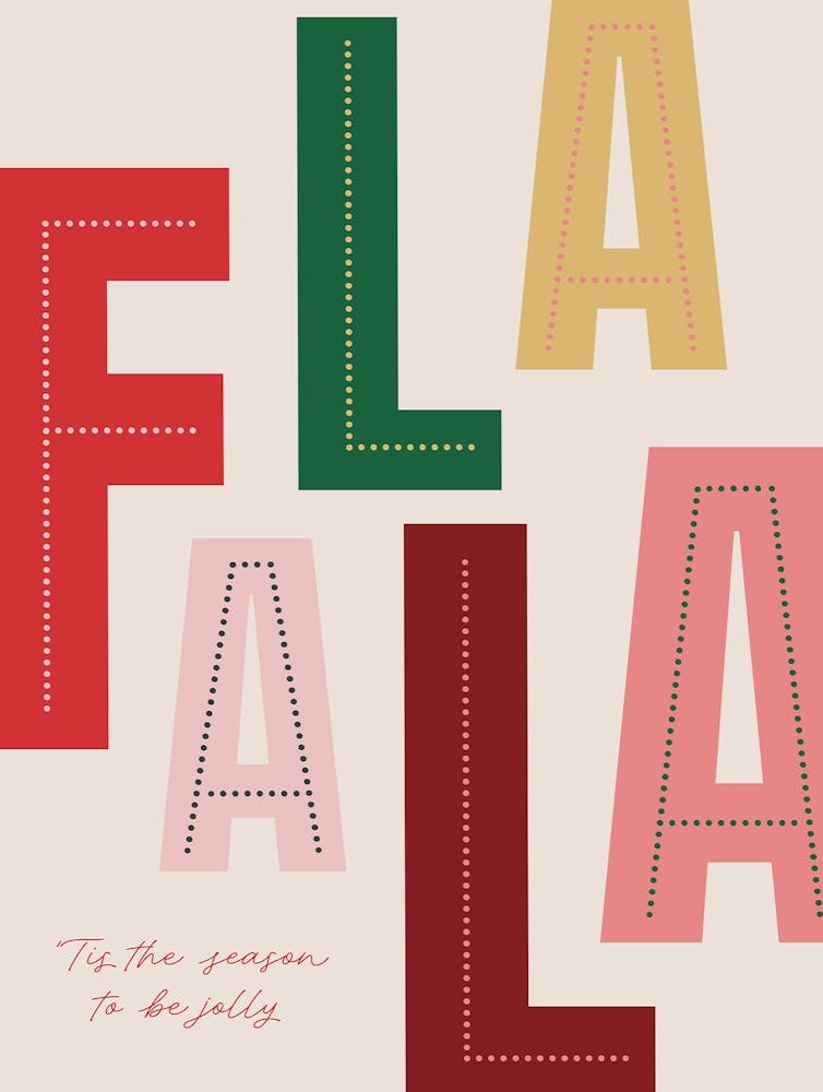 FaLaLa Weihnachten Vintage Buntes Festliches Kunstwerk