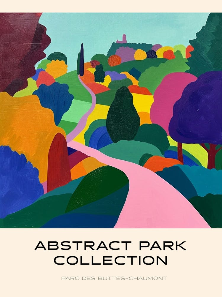 Abstract Park Collection Poster Parc Des Buttes Chaumont Paris 3