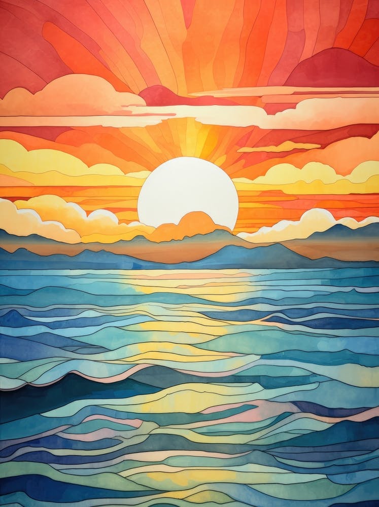 Sunset Over The Ocean 15