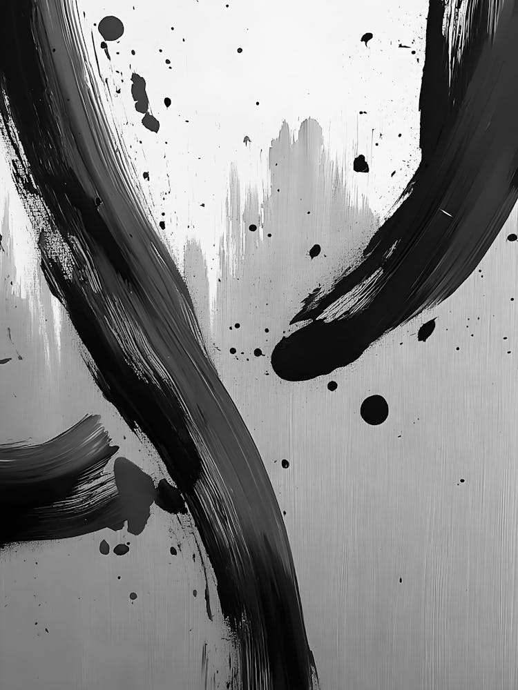 Abstract Black And White Painting 36