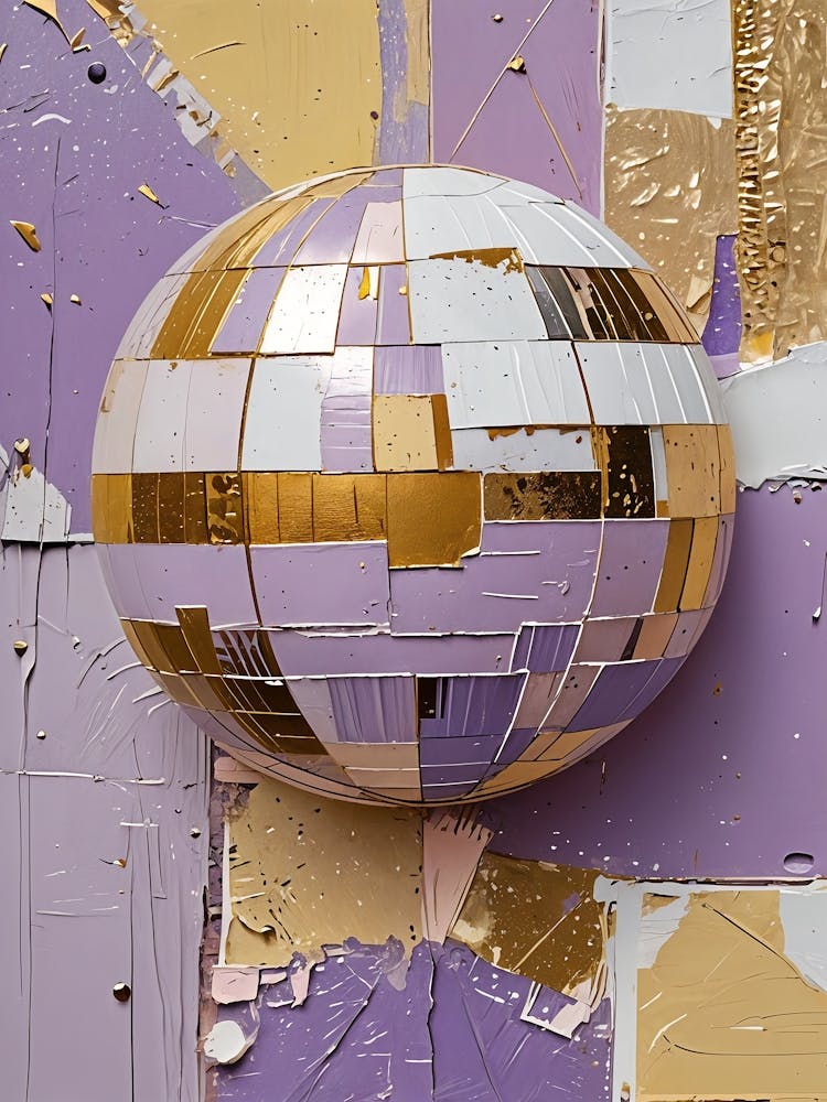 Purple And Gold Disco Ball no2