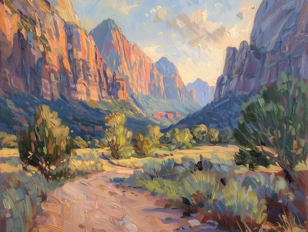 Western Sunset Landscapes Zion National Park Utah 1