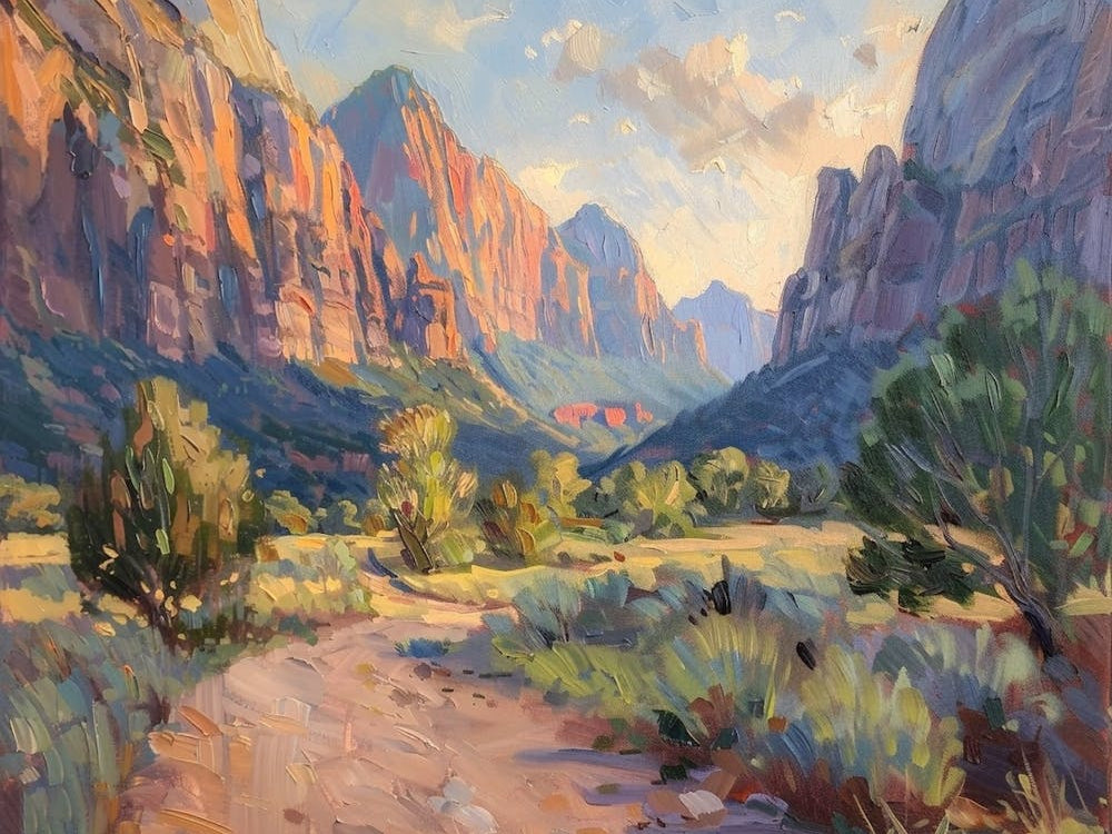 Western Sunset Landscapes Zion National Park Utah 1