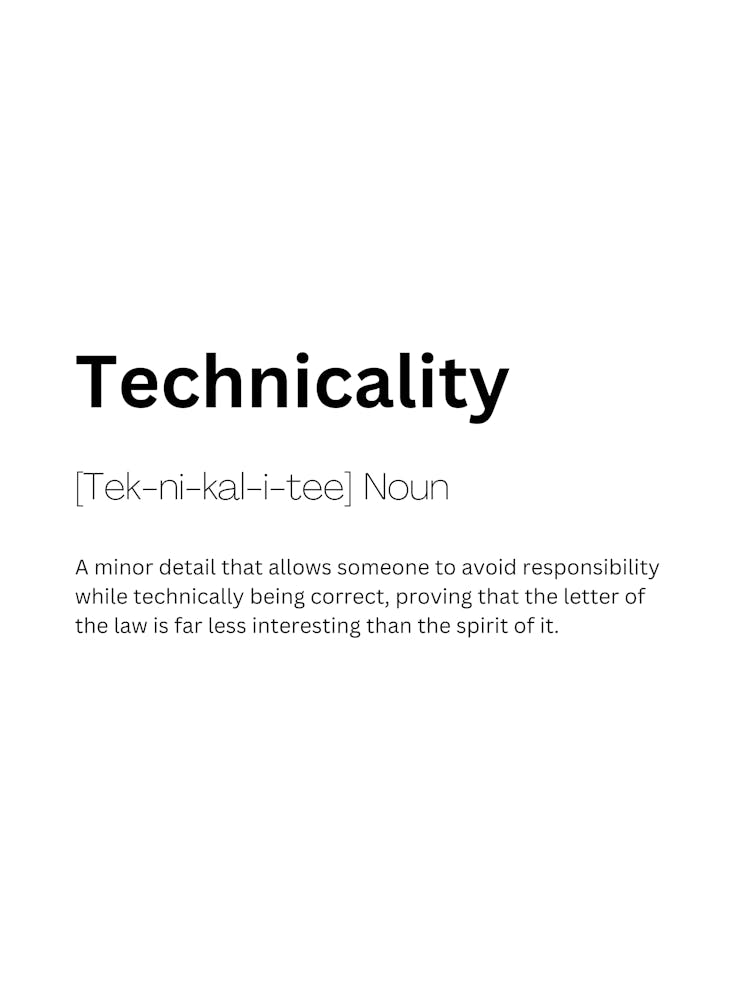 Technicality Definition Meaning