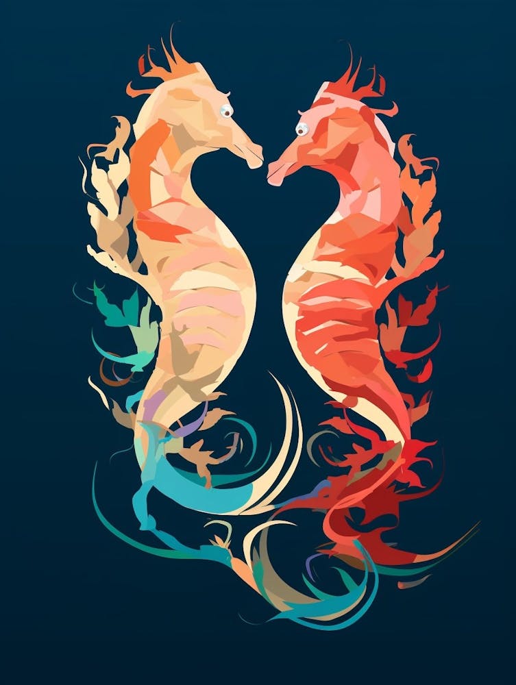 Seahorse Minimalist Abstract 4