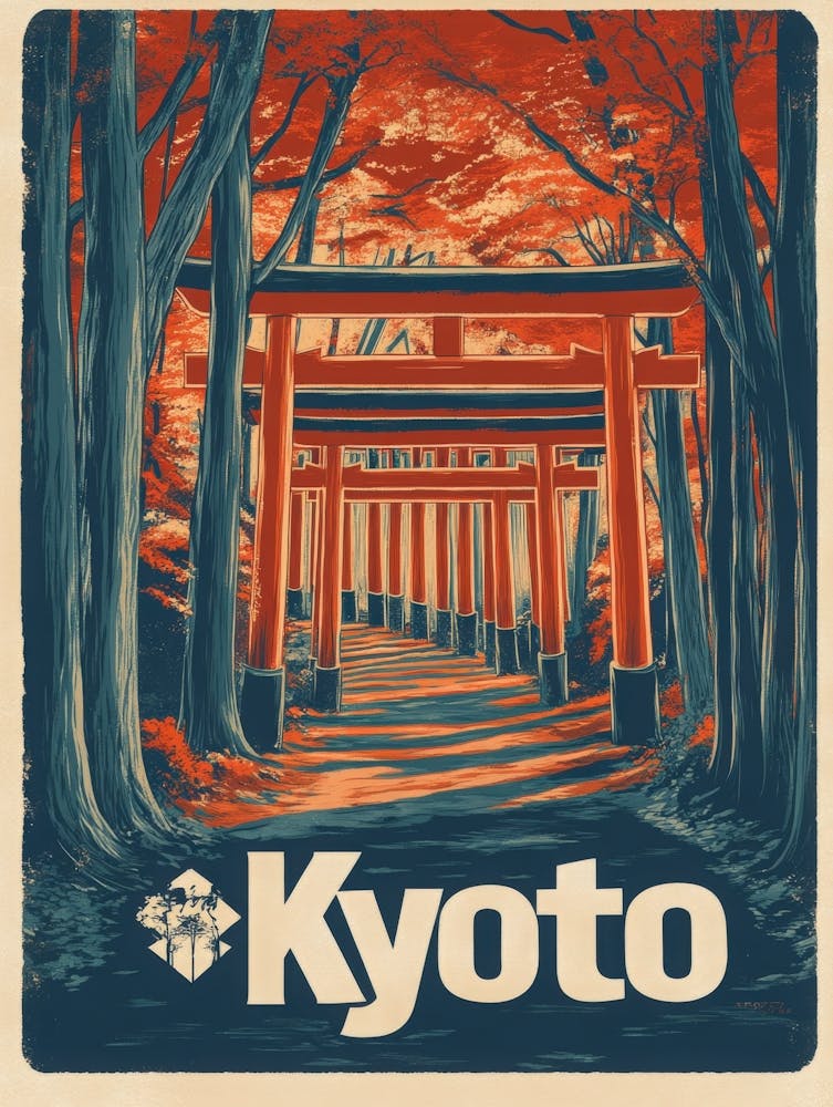 Aihrgdesign A Vintage Travel Poster Of Kyoto 3