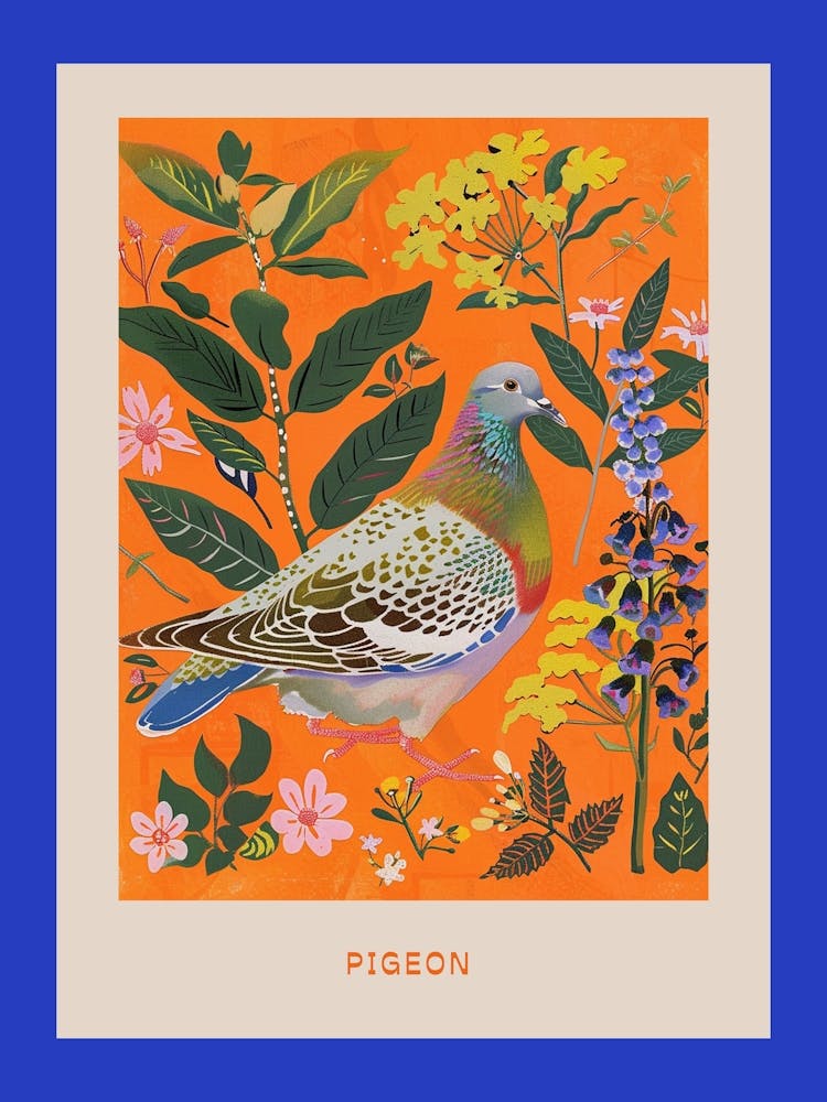 Spring Birds Poster Pigeon 4