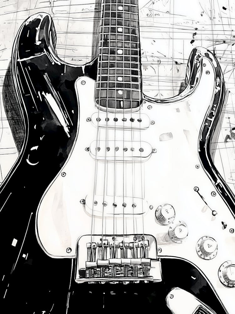 Black And White Guitar