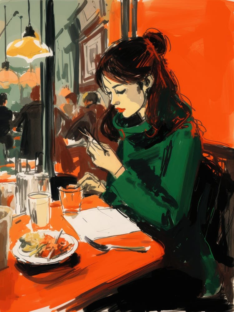 Girl At The Cafe