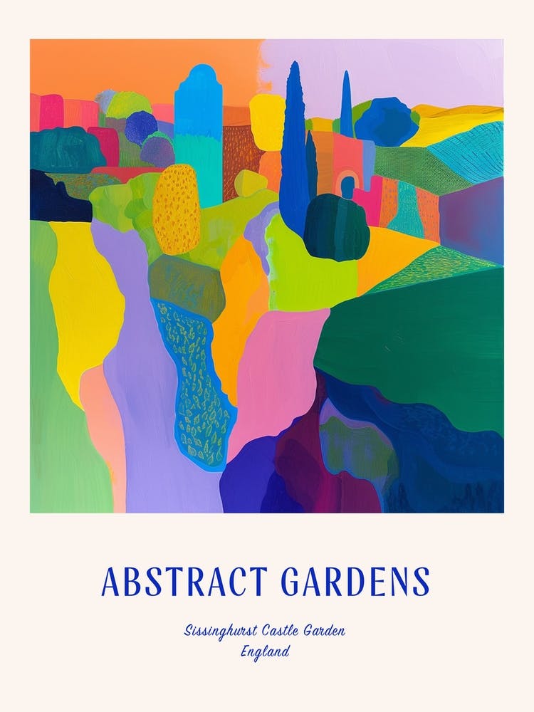 Colourful Gardens Sissinghurst Castle Garden England 3 Blue Poster