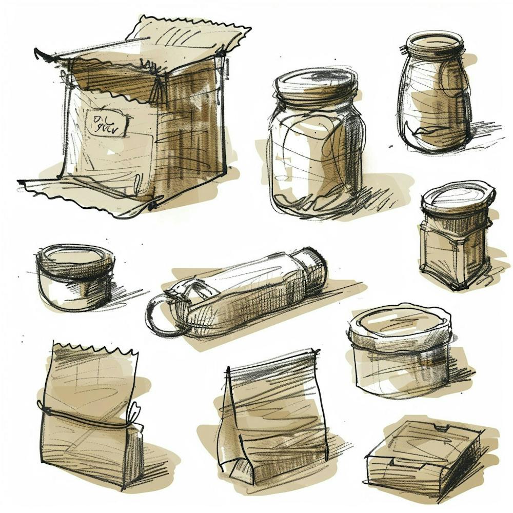 Sketch Of Jars