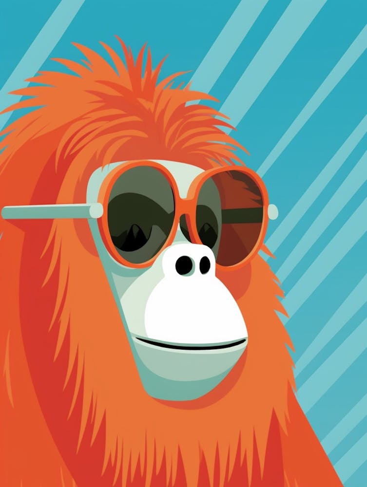 Little Orangutan 1 Wearing Sunglasses
