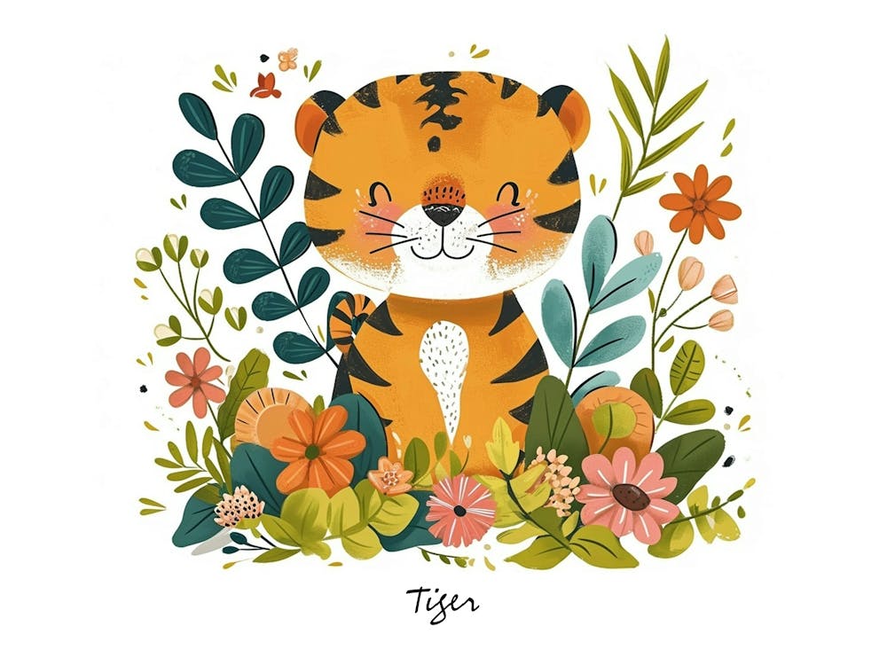 Little Floral Tiger 3 Poster