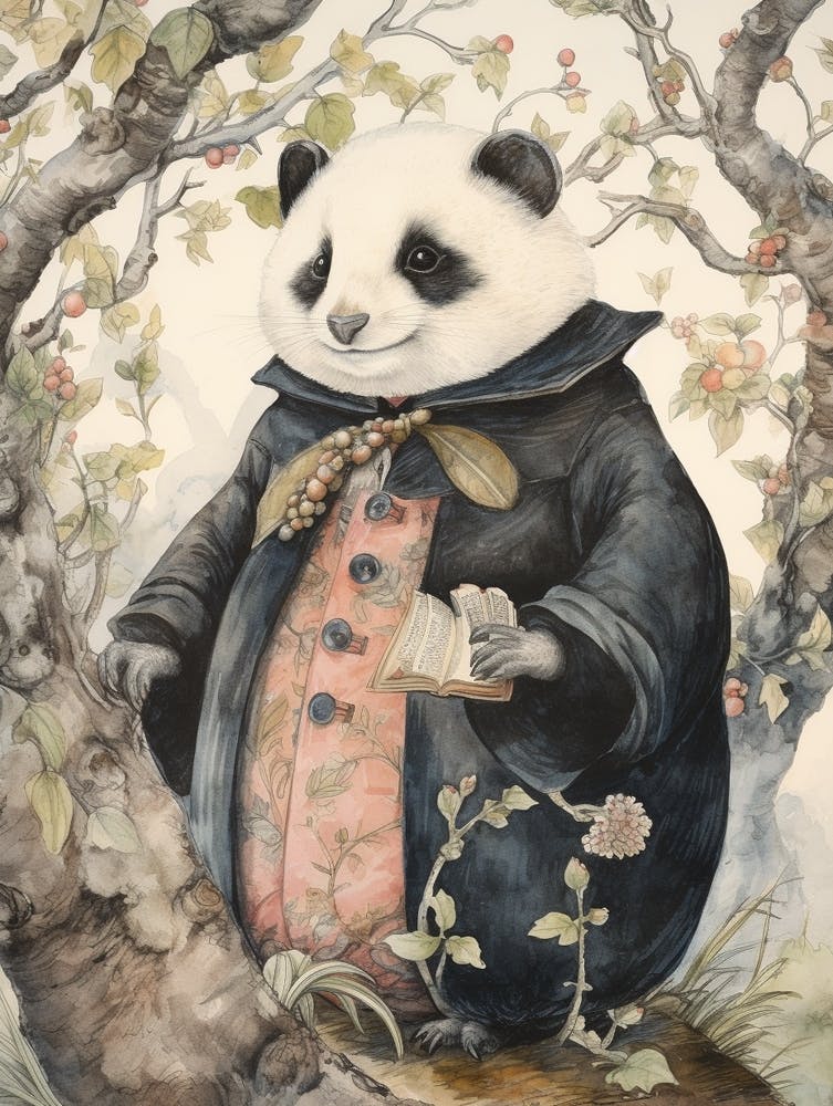 Storybook Animal Watercolour Panda 1