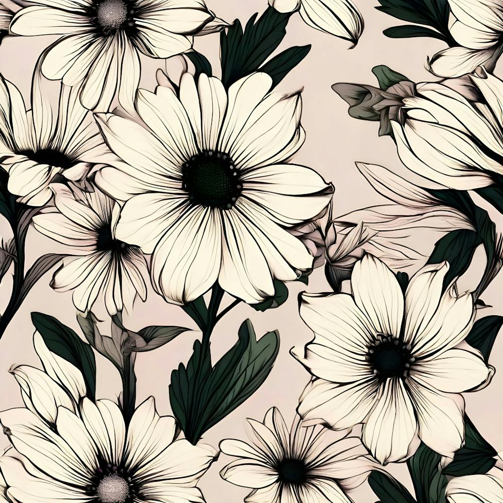 Black And White Daisy Wallpaper