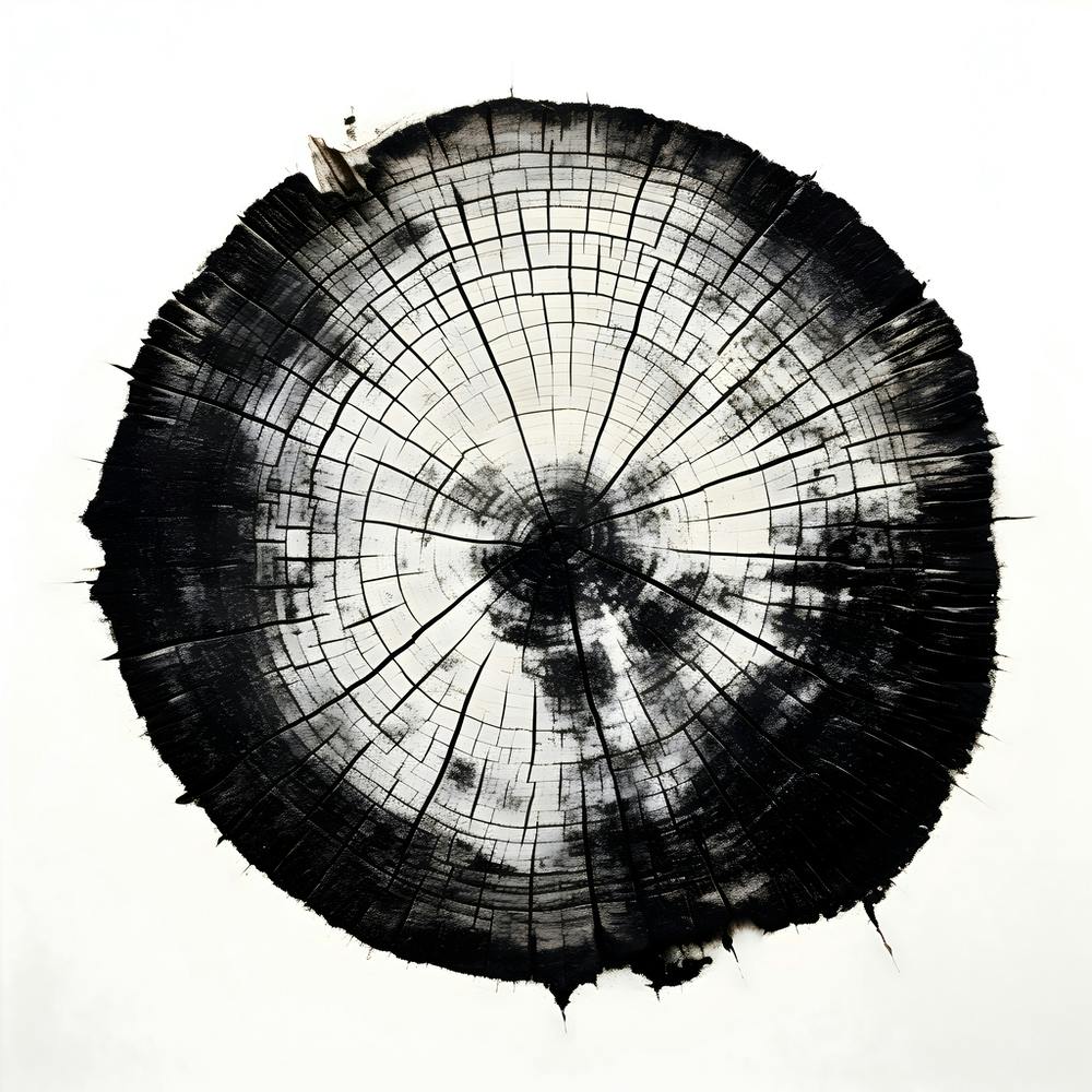 Tree Rings Abstraction in Black and White 3