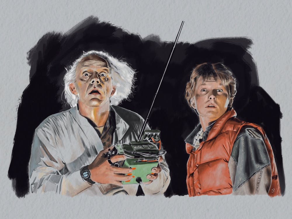 Marty et Doc. Retour vers le futur.