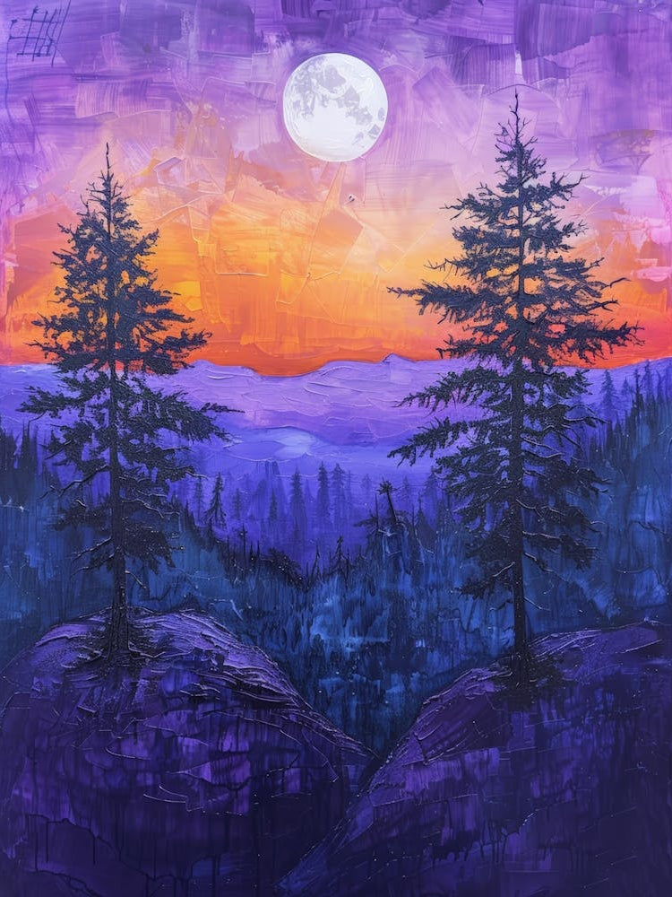 Full Moon Over The Mountains