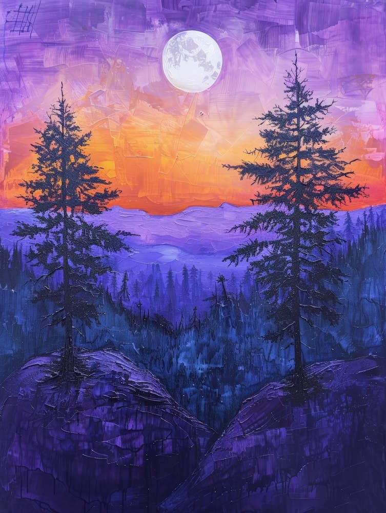 Full Moon Over The Mountains