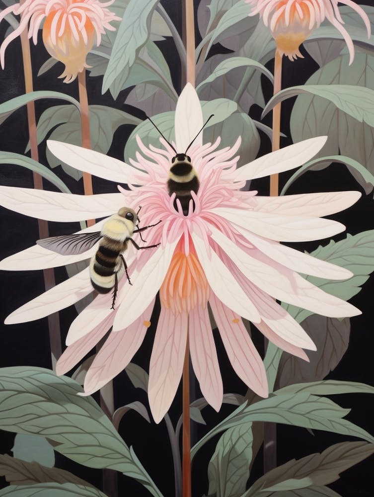 Flower Illustration Bee Balm 4
