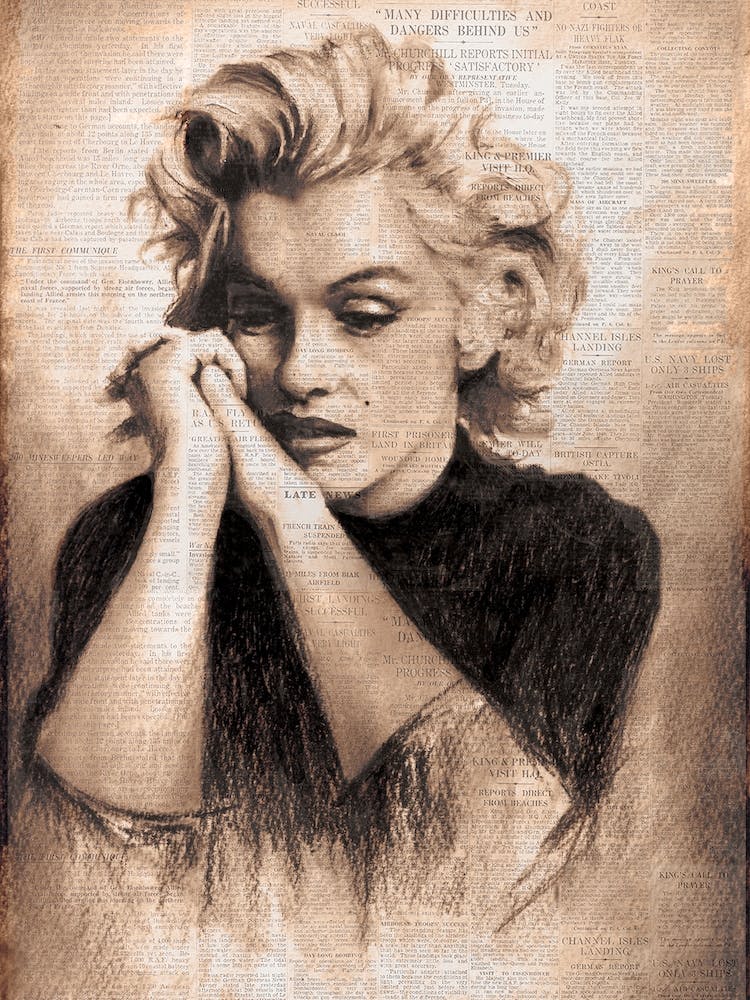 Marilyn Monroe Newsprint