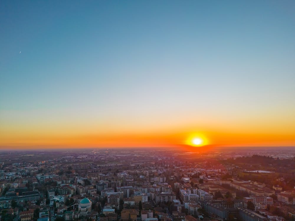 Sunset Bergamo Italia Città Alta Stampa Fine Art