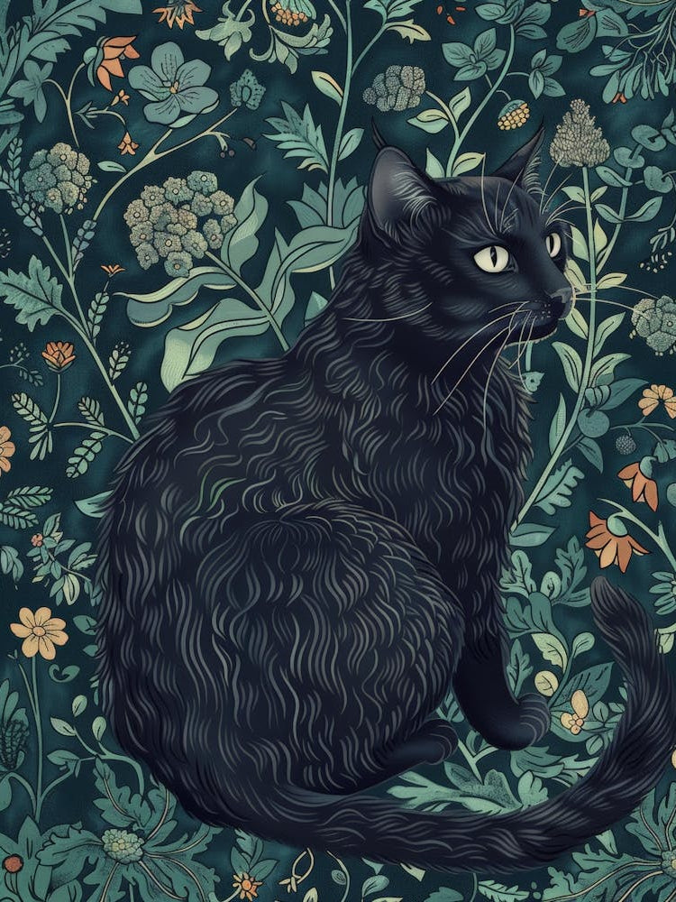 Black Cat In The Forest 1