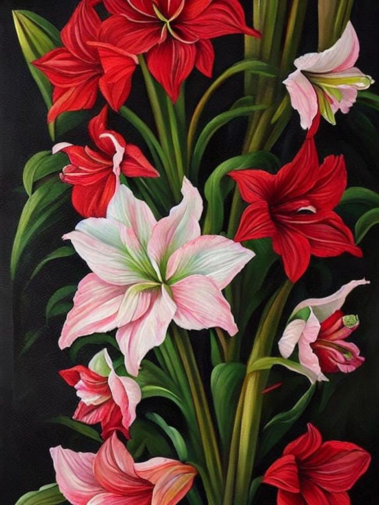 Amaryllis 2 Still Life Oil Painting Flower