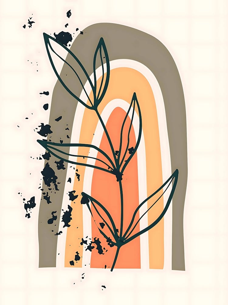 Boho Abstract Minimalist Plant